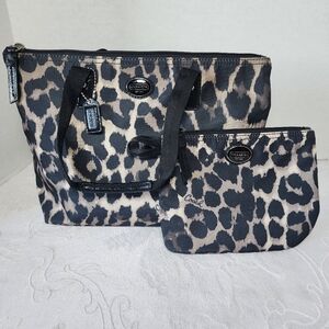 Coach 2FER✨️Coach Small Nylon Tote & Matching Pouch, EUC Like New